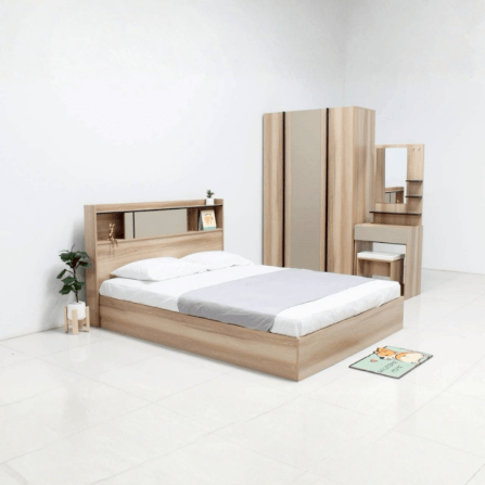 ชุดห้องนอน 6 ฟุต WISDOM DESIGN FURNITURE รุ่น EASY สีบัตเตอร์/แซน_4